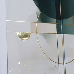 Moderný obraz na plátne v bielo-zlatých odtieňoch, sofistikovaná atmosféra, elegancia a luxusný dojem | Plagát na stenu s EXTRA efektom - Golden Balance – produkt, pohľad 2