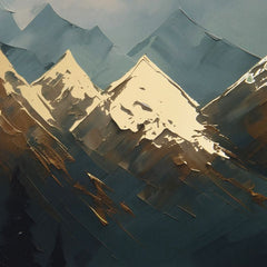 Moderný obraz na plátne s motívom hory, sneh, stromy, obloha, pokojná atmosféra, príroda a samota | Plagát na stenu s EXTRA efektom - Mountain Majesty – produkt, pohľad 2