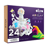 Moderný obraz na plátne v fialovo-bielych odtieňoch, hravá atmosféra, kreativita | OKTO kreatívna sada samotvrdnúcej hmoty 24 pastelových odtieňov – hlavný