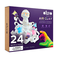 Moderný obraz na plátne v fialovo-bielych odtieňoch, hravá atmosféra, kreativita | OKTO kreatívna sada samotvrdnúcej hmoty 24 pastelových odtieňov – hlavný