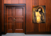 Obraz na plátne MADONNA - Edvard Munch - obraz na plátne zavesený v interiéri modernej obývačky, elegantná dekorácia na stenu, kvalitná tlač na plátne