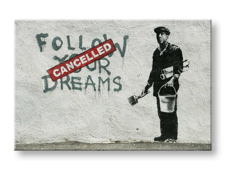 Moderný obraz na plátne s motívom Street ART – Banksy v bielo-čiernych odtieňoch | Obraz na plátne Street ART – Banksy – hlavný