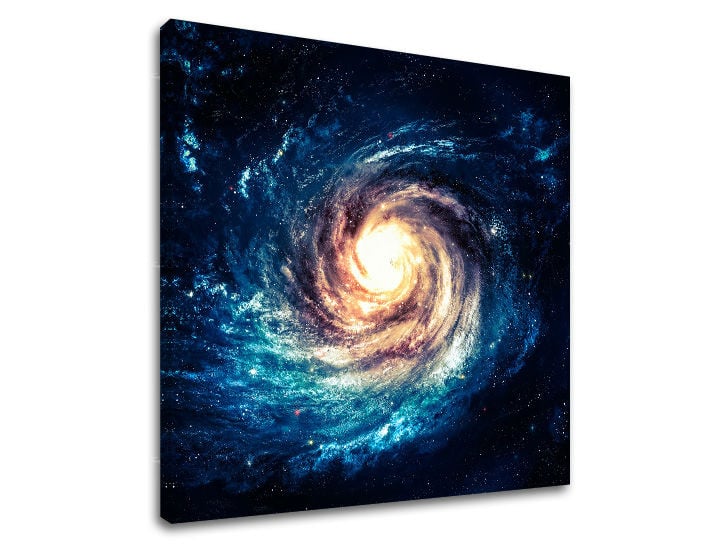 Moderný obraz na plátne s motívom galaxia, hviezdy, majestátna atmosféra | Obraz na stenu VESMÍR, nástenná dekorácia – hlavný