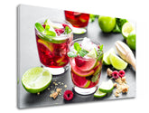 Moderný obraz na plátne s motívom LETNÝ DRINK v červeno-sivých odtieňoch | Obraz na stenu LETNÝ DRINK_089-11, nástenná dekorácia – hlavný