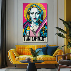Obraz na plátne s motívom žena v zlato-čiernych odtieňoch, popkultúra | Madonna obraz na plátne - Popová revolúcia – produkt