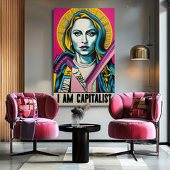Obraz na plátne s motívom žena v zlato-čiernych odtieňoch, popkultúra | Madonna obraz na plátne - Popová revolúcia – produkt, pohľad 2