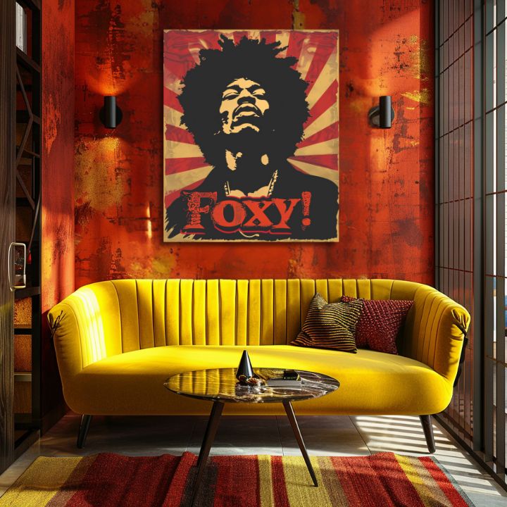 Obraz na plátne s motívom portrét v čierno-červených odtieňoch, energická atmosféra | Jimi Hendrix obraz na plátne - Legenda zvuku – produkt, pohľad 2