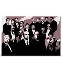 Pop art obraz na plátne s motívom The Mafia family, automobil v hnedo-červených odtieňoch, dramatická atmosféra, rodina a sila a moc, vhodný do kancelárie – produkt, pohľad 3