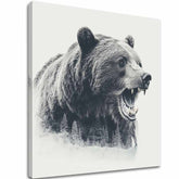 Obraz na plátne Medveď v hmle - motív lesa