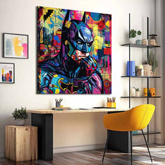 Obraz na plátne s motívom Batman: Grafická ikona, energická atmosféra, popkultúra | Obraz Batman: Grafická ikona – produkt
