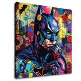 Moderný obraz na plátne s motívom Batman: Grafická ikona, energická atmosféra, popkultúra | Obraz Batman: Grafická ikona – hlavný