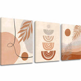 Moderný obraz na plátne s motívom Slnečný dotyk piesku, geometrické vzory v krémovo-hnedých odtieňoch, pokojná atmosféra, príroda | Obraz na plátne – Slnečný dotyk piesku – hlavný