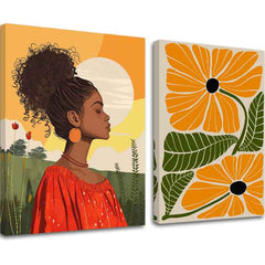 Obraz na plátne s motívom Pieseň makového poľa, kvety, západ slnka v oranžovo-zelených odtieňoch, pokojná atmosféra, príroda | Obraz na plátne – Pieseň makového poľa – hlavný