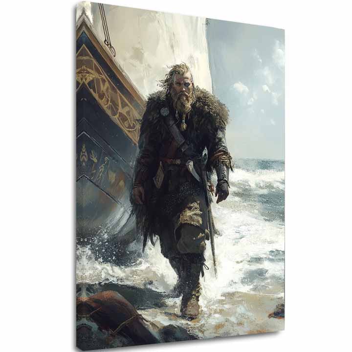 Obraz na plátne Viking na Pobreží - Historický Motív - hlavný obrázok