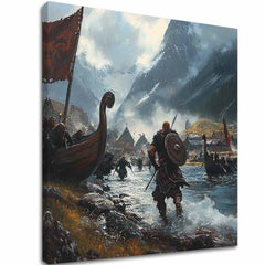 Obraz na plátne Vikingovia na Mori - Historický Obraz - hlavný obrázok