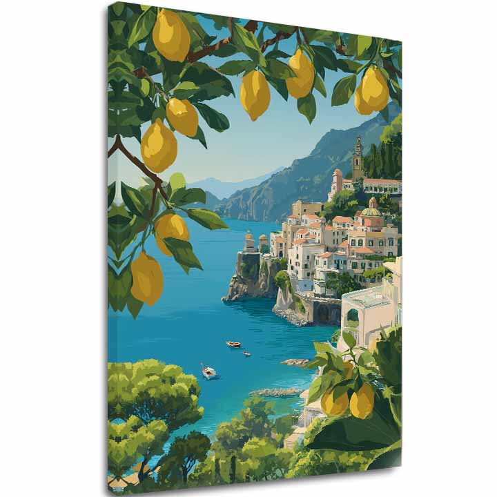 Obraz na plátne Pobrežie Amalfi - Letná Atmosféra