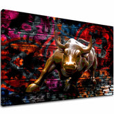 Obraz na plátne Zlatý Býk - Symbol Sily a Prosperity