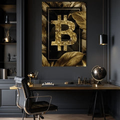Obraz na plátne Zlatý Bitcoin - Moderný Kryptomotív - obrázok 2