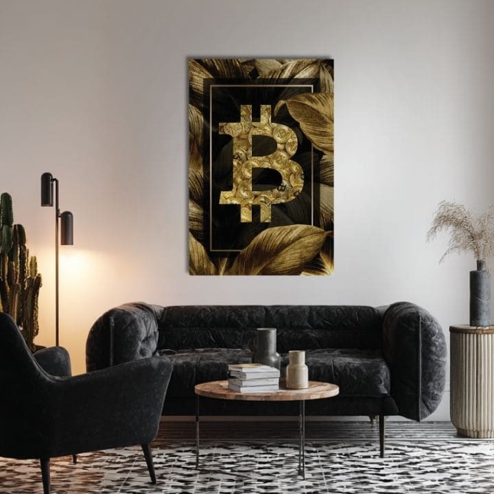 Obraz na plátne Zlatý Bitcoin - Moderný Kryptomotív - obrázok 3