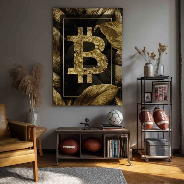 Obraz na plátne Zlatý Bitcoin - Moderný Kryptomotív - obrázok 4