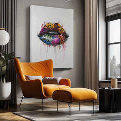 Moderný obraz na plátne s motívom Graffiti Lips v bielo-čiernych odtieňoch, energická atmosféra | Obraz Graffiti Lips – produkt