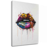 Moderný obraz na plátne s motívom Graffiti Lips v bielo-čiernych odtieňoch, energická atmosféra | Obraz Graffiti Lips – hlavný