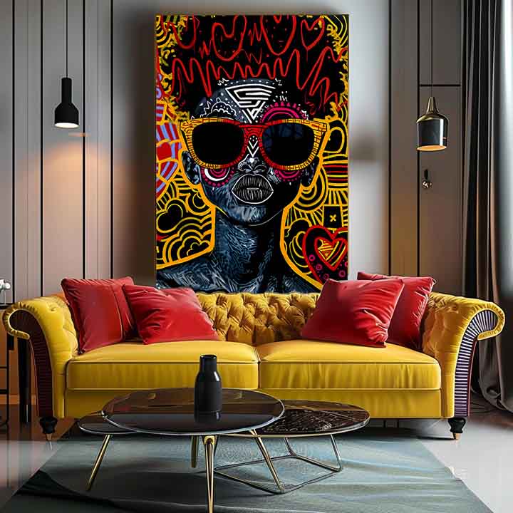Moderný obraz na plátne s motívom Vibrant Shades, graffiti v čierno-žltých odtieňoch, energická atmosféra | Obraz Vibrant Shades – produkt