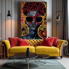 Moderný obraz na plátne s motívom Vibrant Shades, graffiti v čierno-žltých odtieňoch, energická atmosféra | Obraz Vibrant Shades – produkt