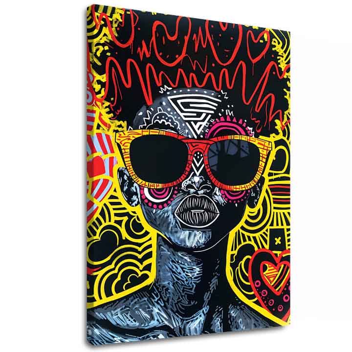 Moderný obraz na plátne s motívom Vibrant Shades, graffiti v čierno-žltých odtieňoch, energická atmosféra | Obraz Vibrant Shades – hlavný