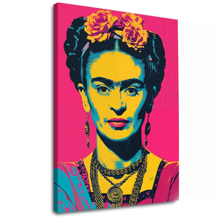 Moderný obraz na plátne s motívom Frida Pop, kvety v žltých odtieňoch, živá atmosféra, ikonografia | Obraz Frida Pop – hlavný