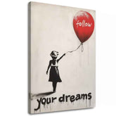 Moderný obraz na plátne s motívom Follow Your Dreams, balón v bielo-čiernych odtieňoch, sny a nádej | Obraz Follow Your Dreams – hlavný