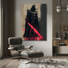 Moderný obraz na plátne s motívom Darth Vader - Temná sila na plátne v čierno-sivých odtieňoch, sila a moc | Obraz Darth Vader - Temná sila na plátne – produkt, pohľad 2