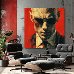 Moderný obraz na plátne s motívom Hitman - Zmysel pre detail v červeno-čiernych odtieňoch, intenzívna atmosféra, tajomstvo | Obraz Hitman - Zmysel pre detail – produkt