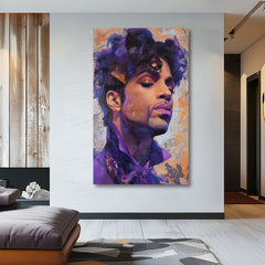 Ručne maľovaný obraz na plátne s motívom Prince - Fialový elegán, nostalgia | Obraz Prince - Fialový elegán, nástenná dekorácia – produkt, pohľad 2