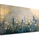 Moderný obraz na plátne s motívom Demeterina lúka v krémových odtieňoch, pokojná atmosféra, príroda a jarná atmosféra | Obraz Demeterina lúka – hlavný