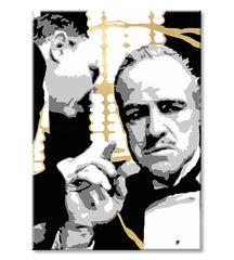 Ručne maľovaný obraz na plátne s motívom PREMIUM ART – The Godfather, automobil v bielo-zlatých odtieňoch, dramatická atmosféra | Obrazy na plátne - PREMIUM ART – The Godfather – produkt, pohľad 2
