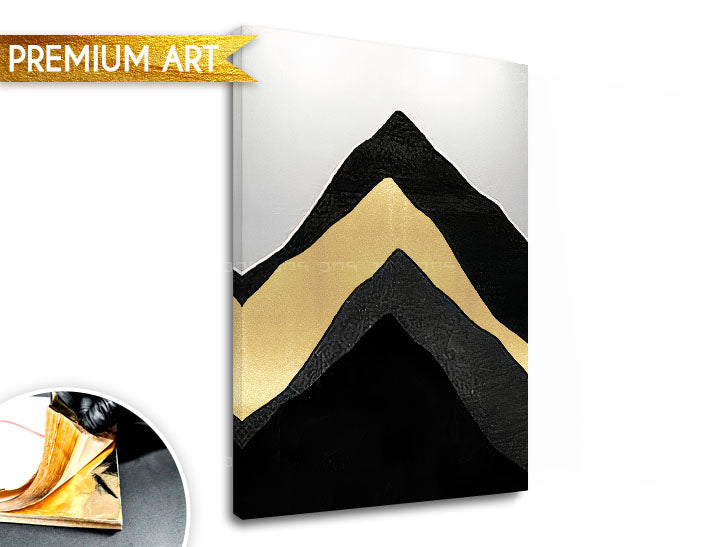 Ručne maľovaný obraz na plátne s motívom PREMIUM ART – Abstrakt Hory, krajina, príroda v bielo-sivých odtieňoch, sofistikovaná atmosféra, vhodný do obývačky – hlavný