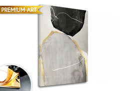 Ručne maľovaný obraz na plátne s motívom PREMIUM ART – Abstrakt Mlynské kamene v béžovo-sivých odtieňoch, sofistikovaná atmosféra | Obrazy na plátne - PREMIUM ART – Abstrakt Mlynské kamene – produkt
