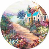 Okrúhly maľovaný obraz Babkin domček | rôzne rozmery | rôzne rozmery