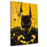 Moderný obraz na plátne s motívom Dark Knight na plátne, maska v zlato-čiernych odtieňoch, intenzívna atmosféra | Obraz Dark Knight na plátne – hlavný
