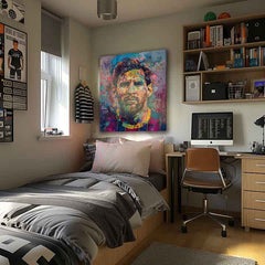 Moderný obraz na plátne s motívom Messi Vibes na plátne, energická atmosféra, sláva a vášeň | Obraz Messi Vibes na plátne – produkt