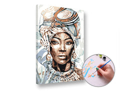 Maľovanie podľa čísel AFRICKÁ ŽENA – stredná náročnosť - hlavný obrázok