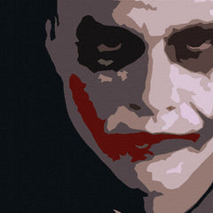 Ručne maľovaný obraz na plátne s motívom JOKER v čiernych odtieňoch, filmový svet | Ručne maľovaný POP Art obraz JOKER – produkt, pohľad 2