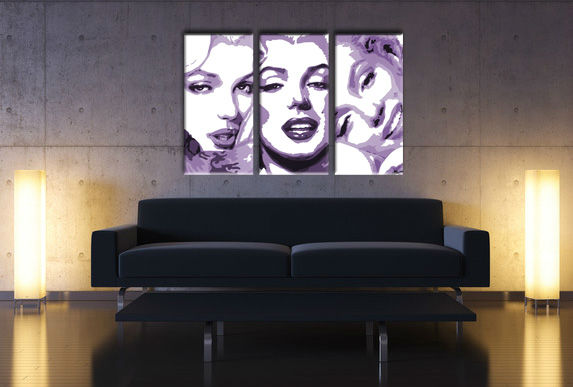 Ručne maľovaný obraz na plátne s motívom Marilyn Monroe v bielych odtieňoch, sláva a krása | Ručne maľovaný POP Art obraz Marilyn Monroe – hlavný