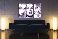 Ručne maľovaný obraz na plátne s motívom Marilyn Monroe v bielych odtieňoch, sláva a krása | Ručne maľovaný POP Art obraz Marilyn Monroe – hlavný