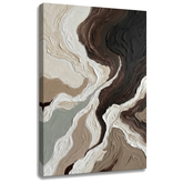 Obraz abstraktná krajina s organickými vrstvami na plátne — 3D vizualizácia canvasu s viditeľným dreveným podrámkom, Papilora Premium Art.