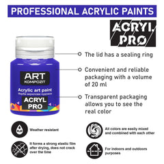 Coffret de peinture acrylique ACRYL PRO Kompozit 12 × 20 ml – image 3