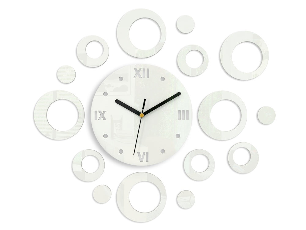Moderné nástenné hodiny RINGS WHITE white - hlavný obrázok