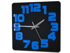 Moderné nástenné hodiny LOGIC BLACK-BLUE blackblue - obrázok 2