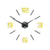 Moderné nástenné hodiny SILVER XL GREY-YELLOW greyyellow - obrázok 2